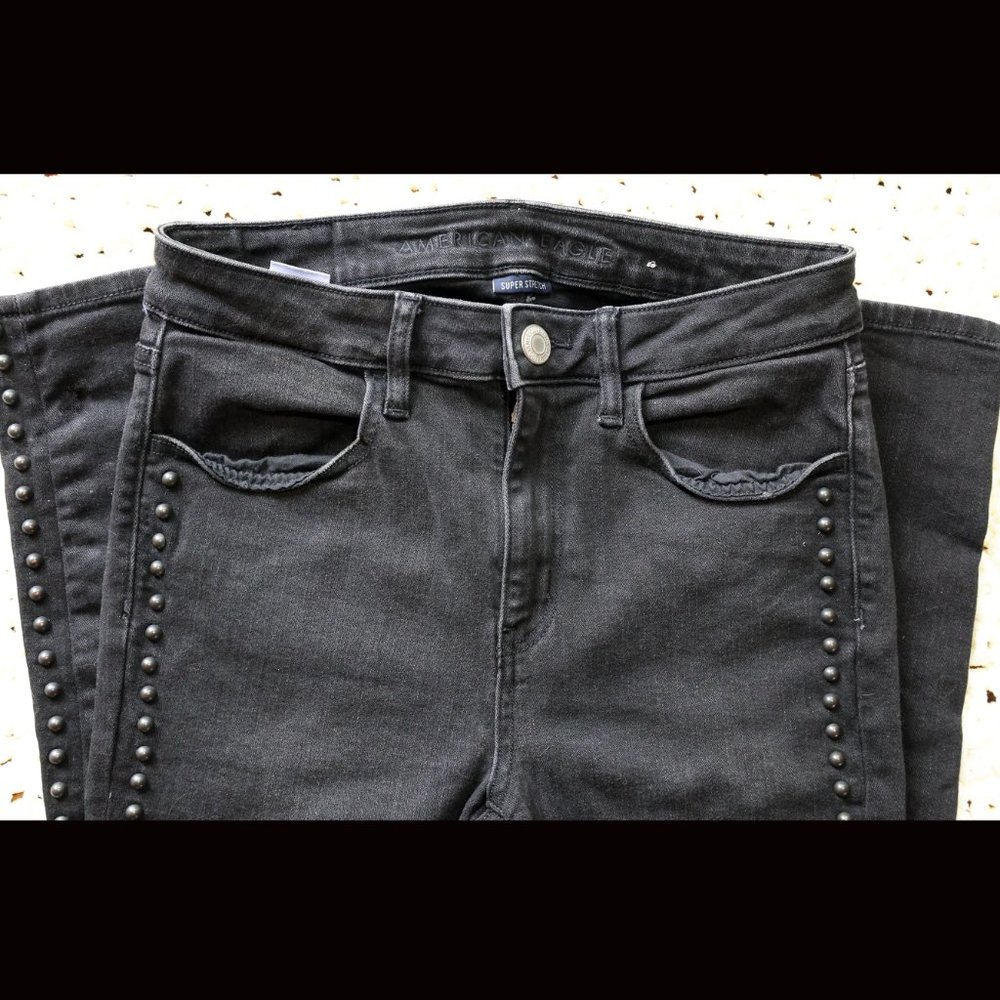American Eagle Jeans Super Stretch Black Size 4 - Picture 3 of 3